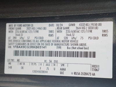 2024 Ford Transit-350 XL 12 PASSENGER AWD 3.5 ECOBOOST