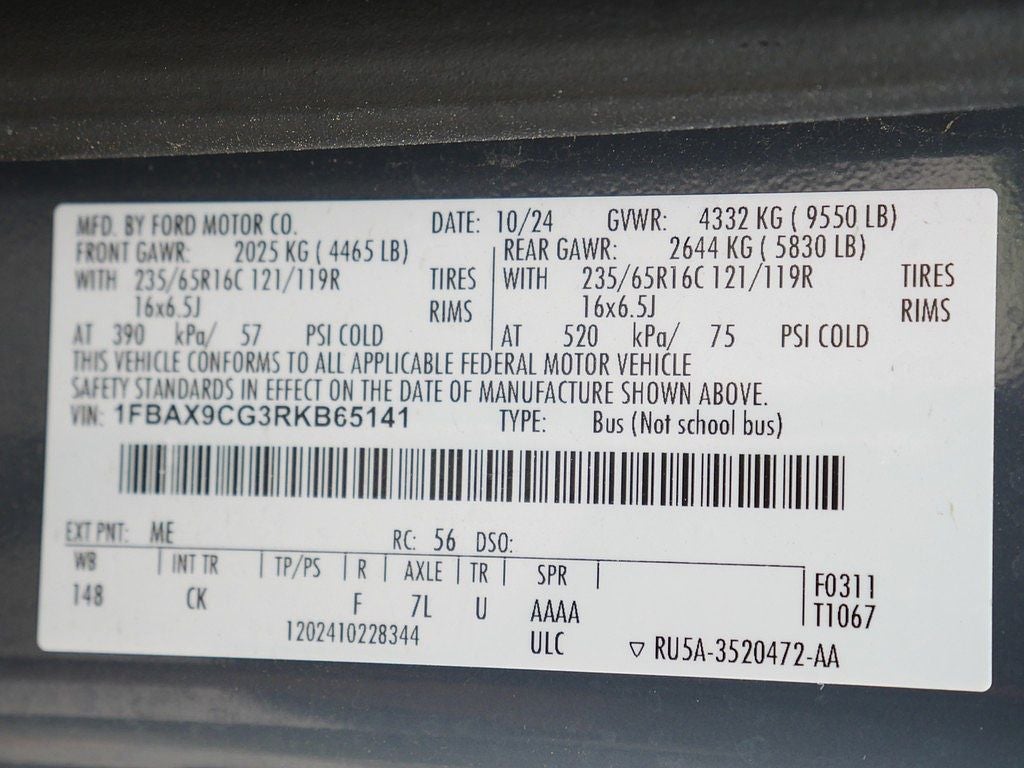 2024 Ford Transit-350 XL 12 PASSENGER AWD 3.5 ECOBOOST