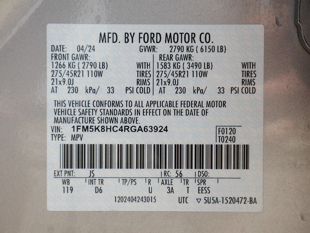 2024 Ford Explorer Platinum AWD