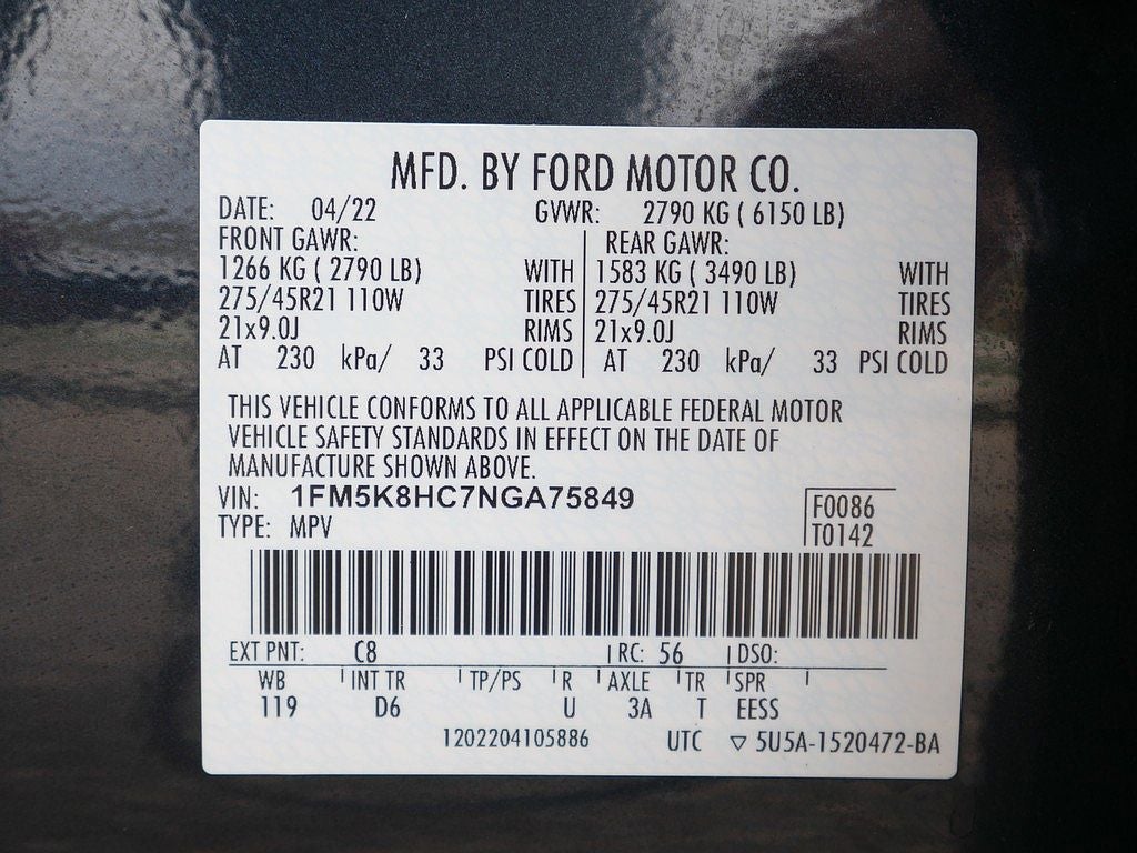 2022 Ford Explorer Platinum AWD