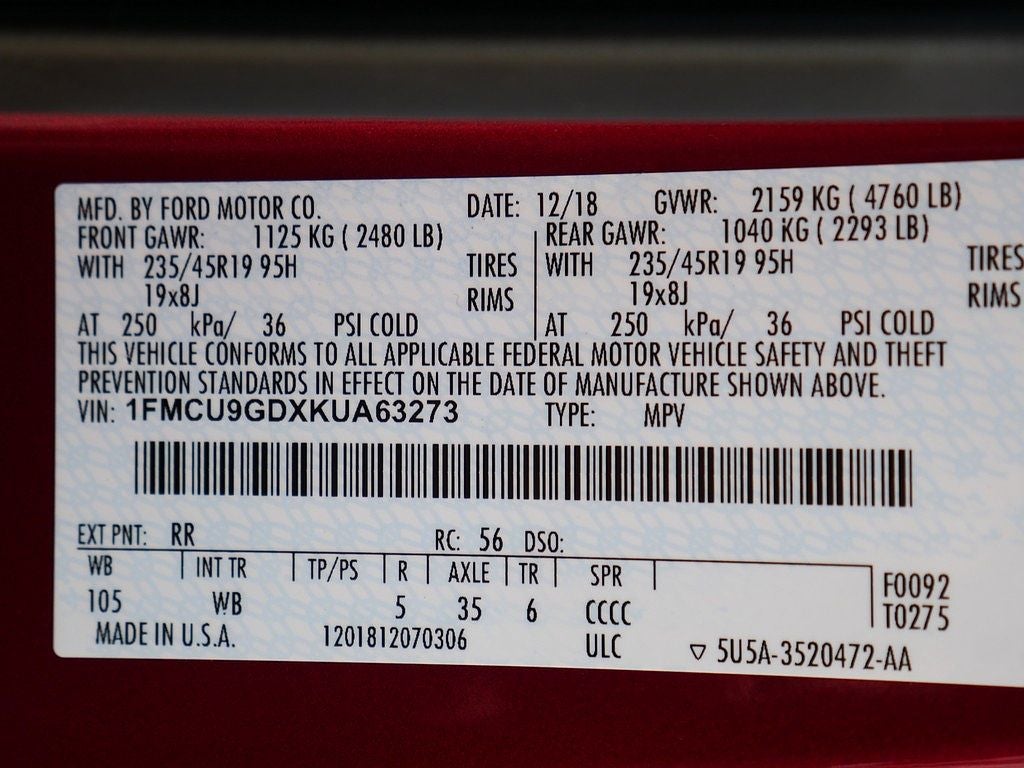 2019 Ford Escape SE AWD