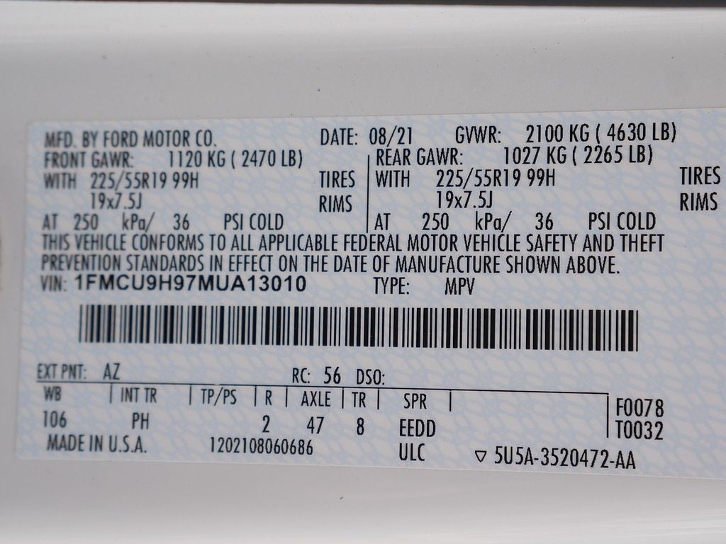 2021 Ford Escape SEL AWD 2.0