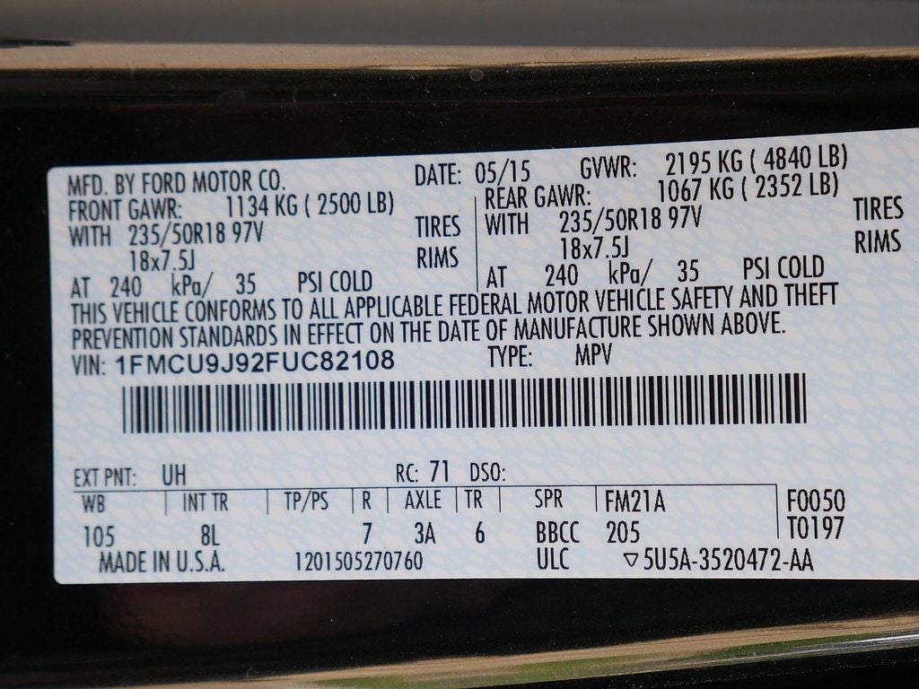 2015 Ford Escape Titanium AWD