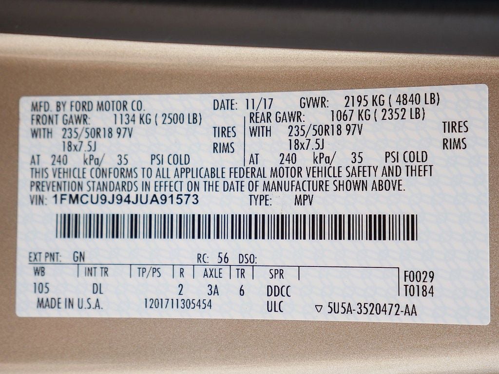 2018 Ford Escape Titanium AWD
