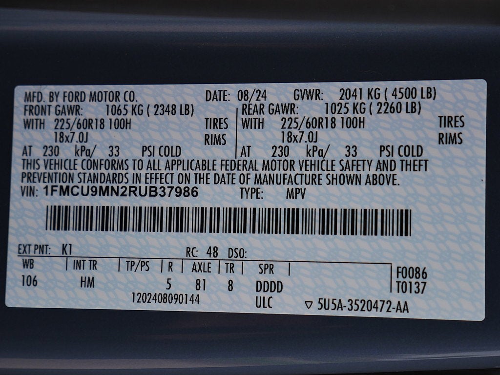 2024 Ford Escape ST-Line AWD