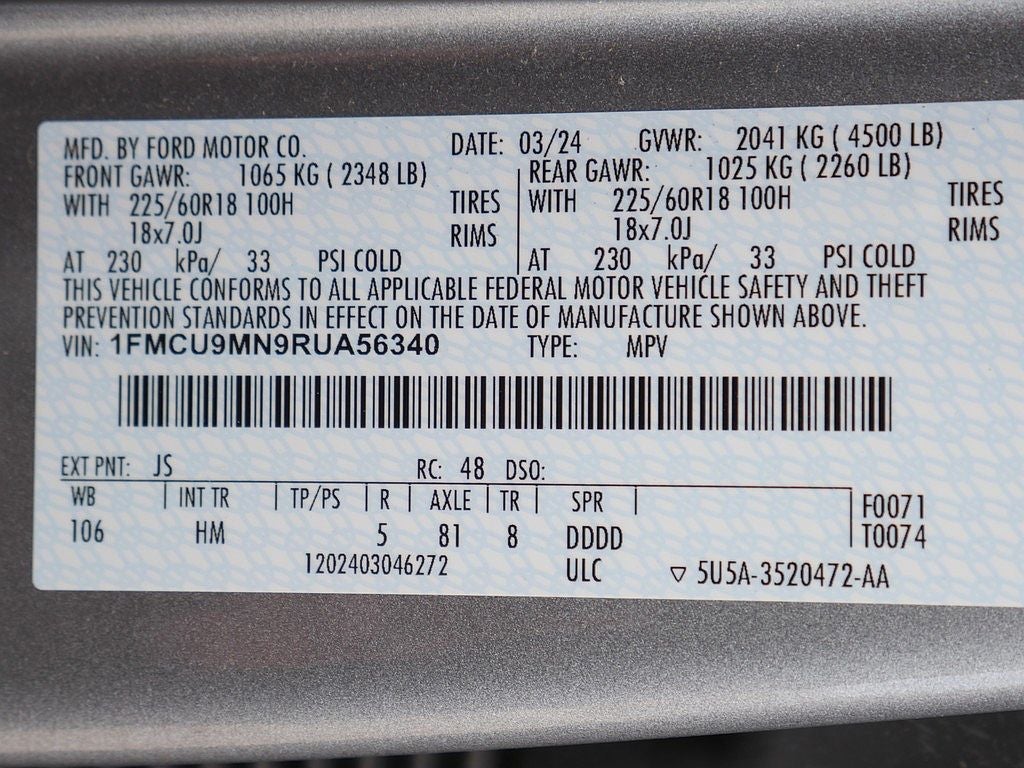 2024 Ford Escape ST-Line AWD