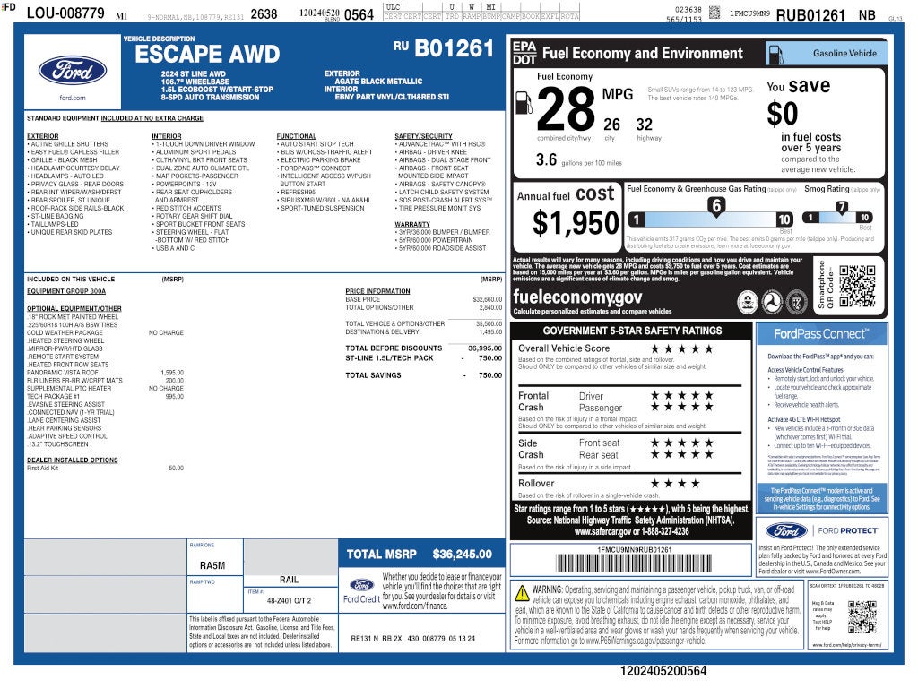 2024 Ford Escape ST-Line AWD