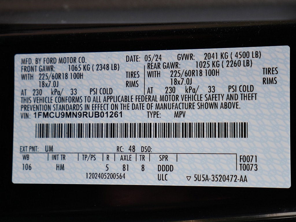 2024 Ford Escape ST-Line AWD