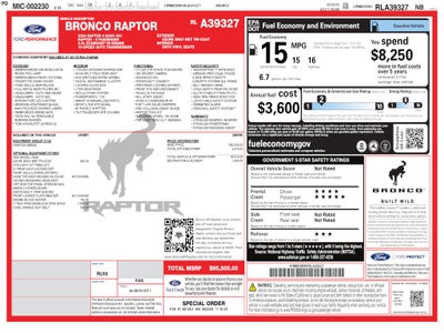 2024 Ford Bronco Raptor 4WD