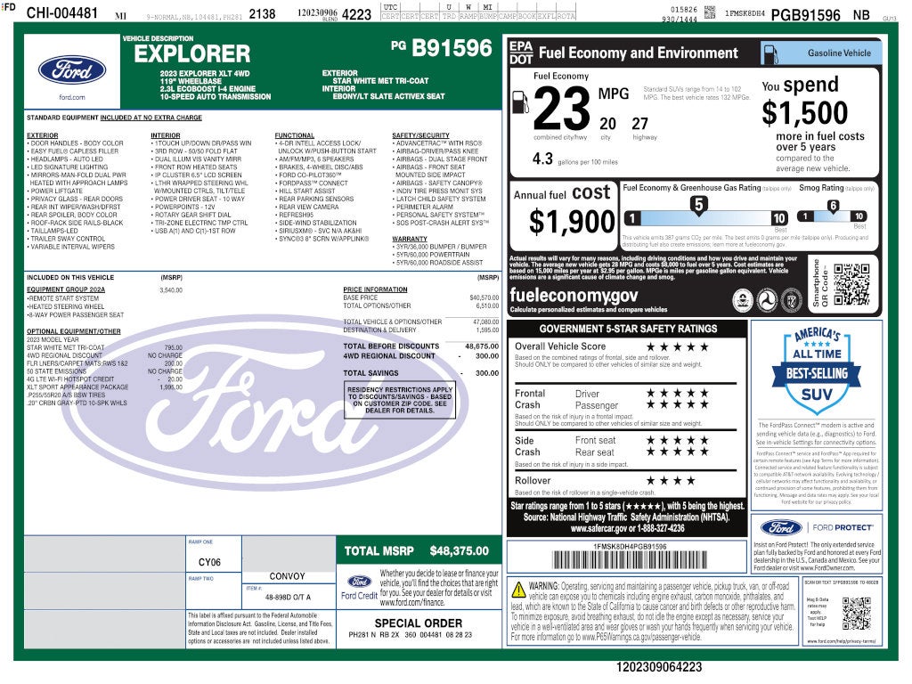 2023 Ford Explorer XLT AWD 202A