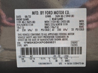 2023 Ford Explorer XLT AWD 202A