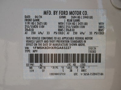 2024 Ford Explorer XLT AWD 202A