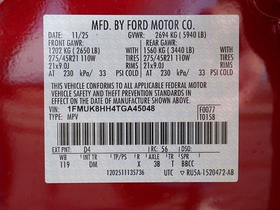 2026 Ford Explorer Platinum 4WD