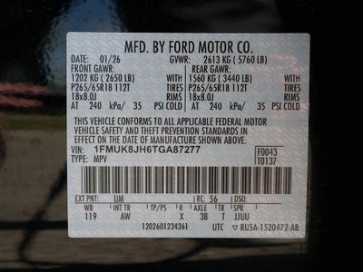 2026 Ford Explorer Tremor 4WD