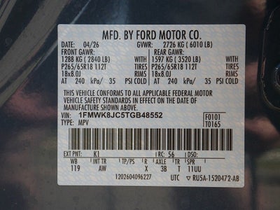 2026 Ford Explorer Tremor 4WD