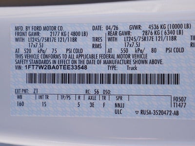 2026 Ford F-250SD XL CREW 4WD