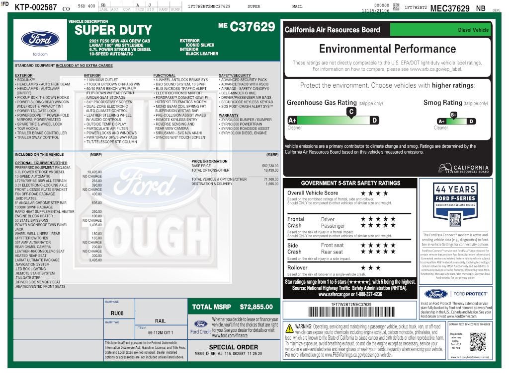 2021 Ford F-250SD Lariat CREW 6.7