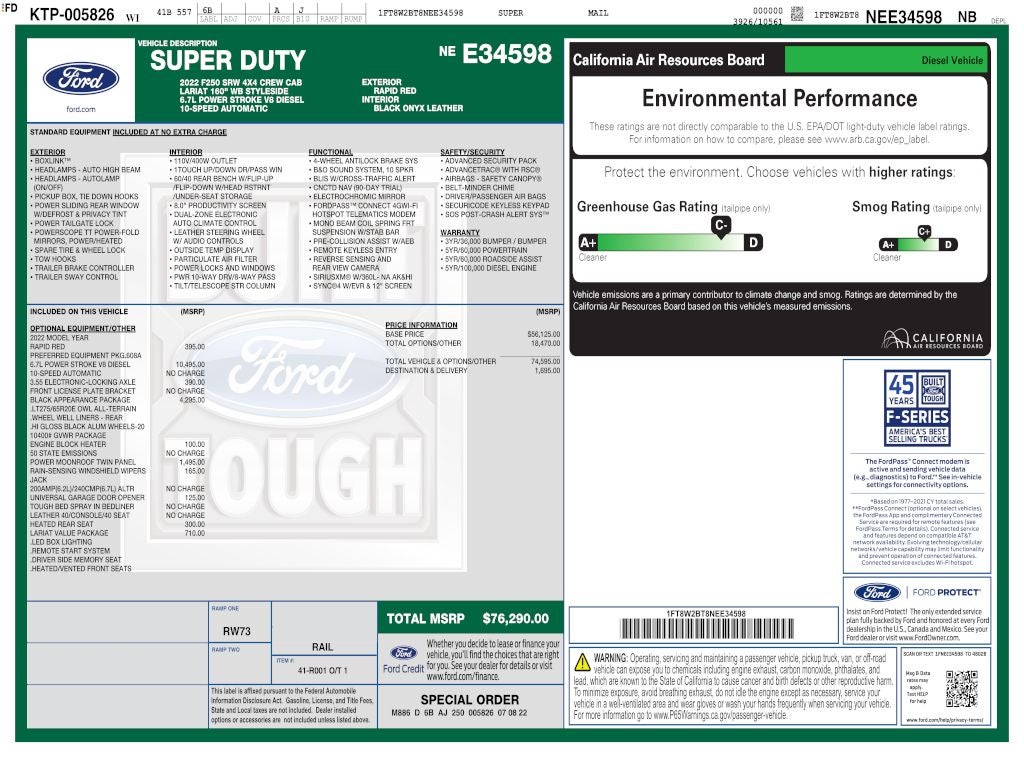2022 Ford F-250SD Lariat CREW 6.7