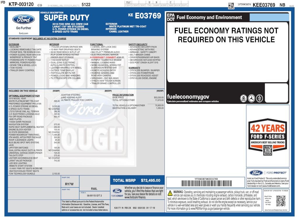 2019 Ford F-350SD Lariat CREW 6.7