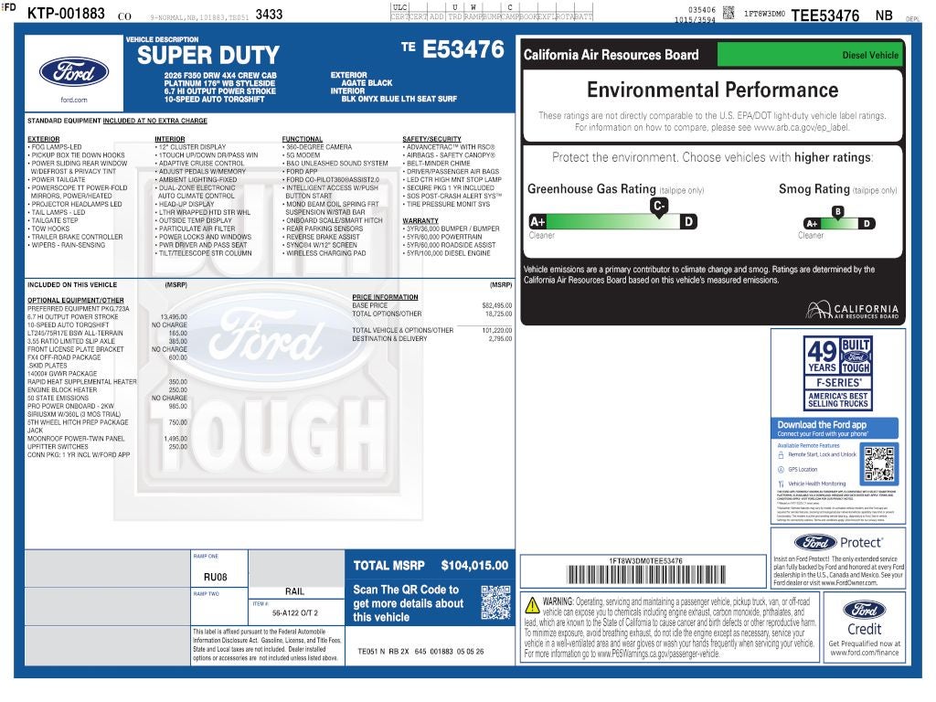 2026 Ford F-350SD Platinum DRW