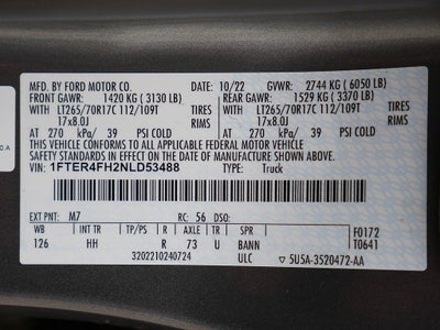 2022 Ford Ranger Lariat TREMOR CREW 4WD