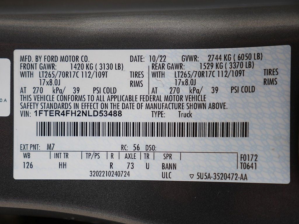 2022 Ford Ranger Lariat TREMOR CREW 4WD