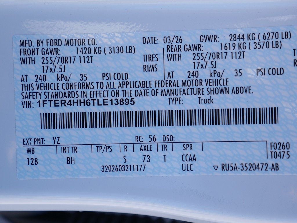 2026 Ford Ranger XLT CREW 4WD