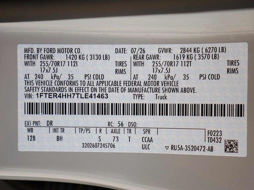 2026 Ford Ranger XLT CREW 4WD