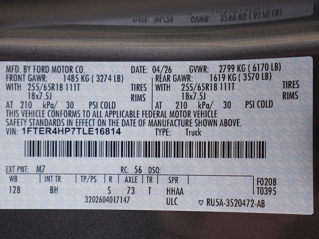 2026 Ford Ranger XLT CREW 4WD