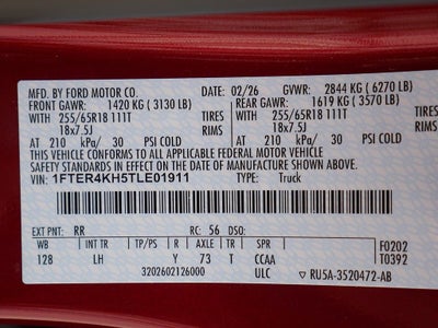2026 Ford Ranger Lariat CREW 4WD