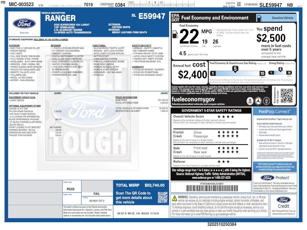 2025 Ford Ranger Lariat CREW
