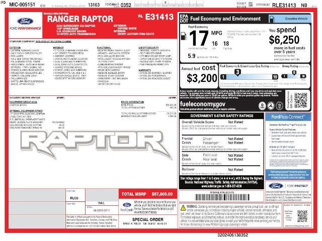 2024 Ford Ranger Raptor 4WD