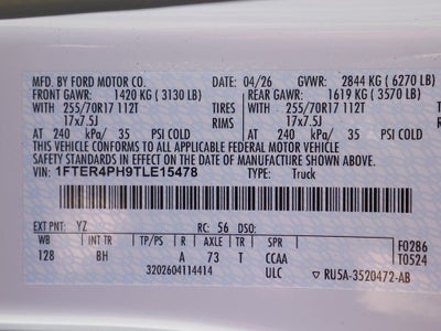 2026 Ford Ranger XL CREW 4WD
