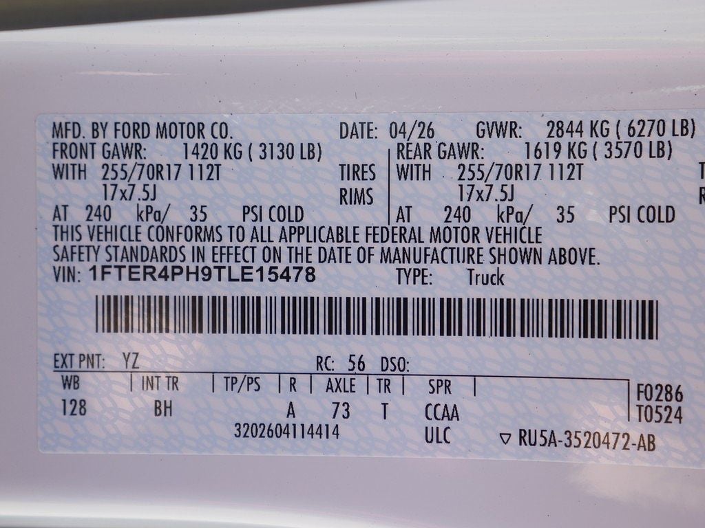 2026 Ford Ranger XL CREW 4WD