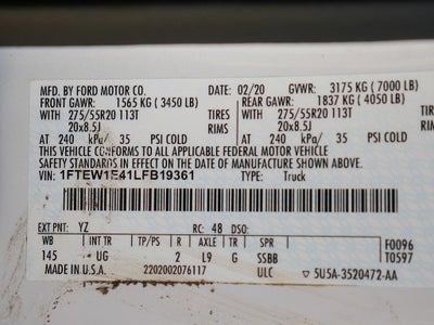 2020 Ford F-150 XLT CREW 3.5