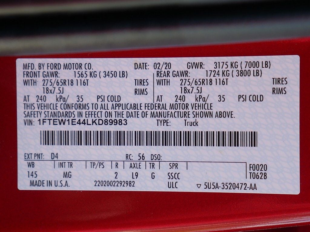 2020 Ford F-150 XLT CREW 3.5
