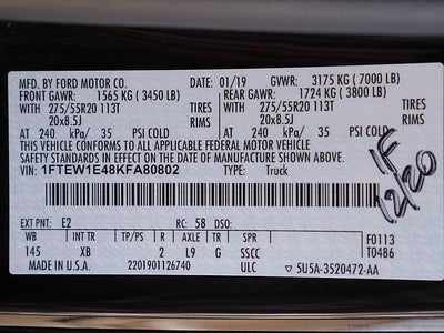 2019 Ford F-150 XLT CREW 3.5