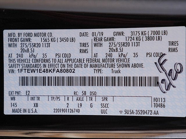 2019 Ford F-150 XLT CREW 3.5