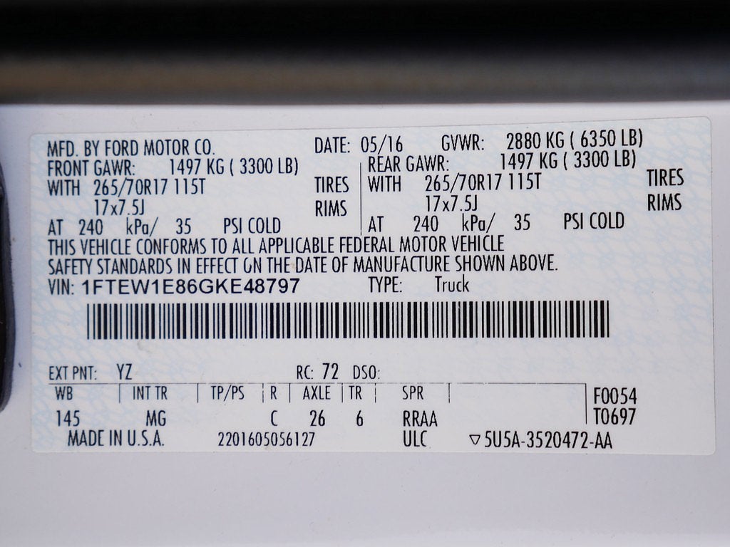 2016 Ford F-150 XLT CREW 3.5