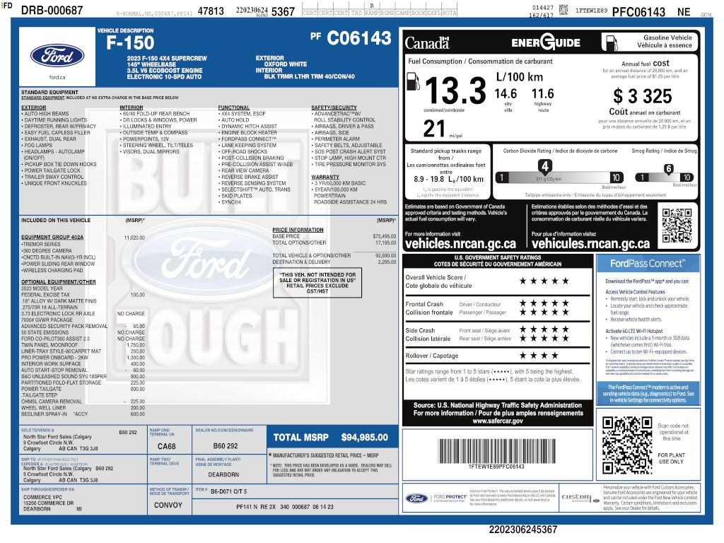 2023 Ford F-150 Tremor CREW 3.5 402A