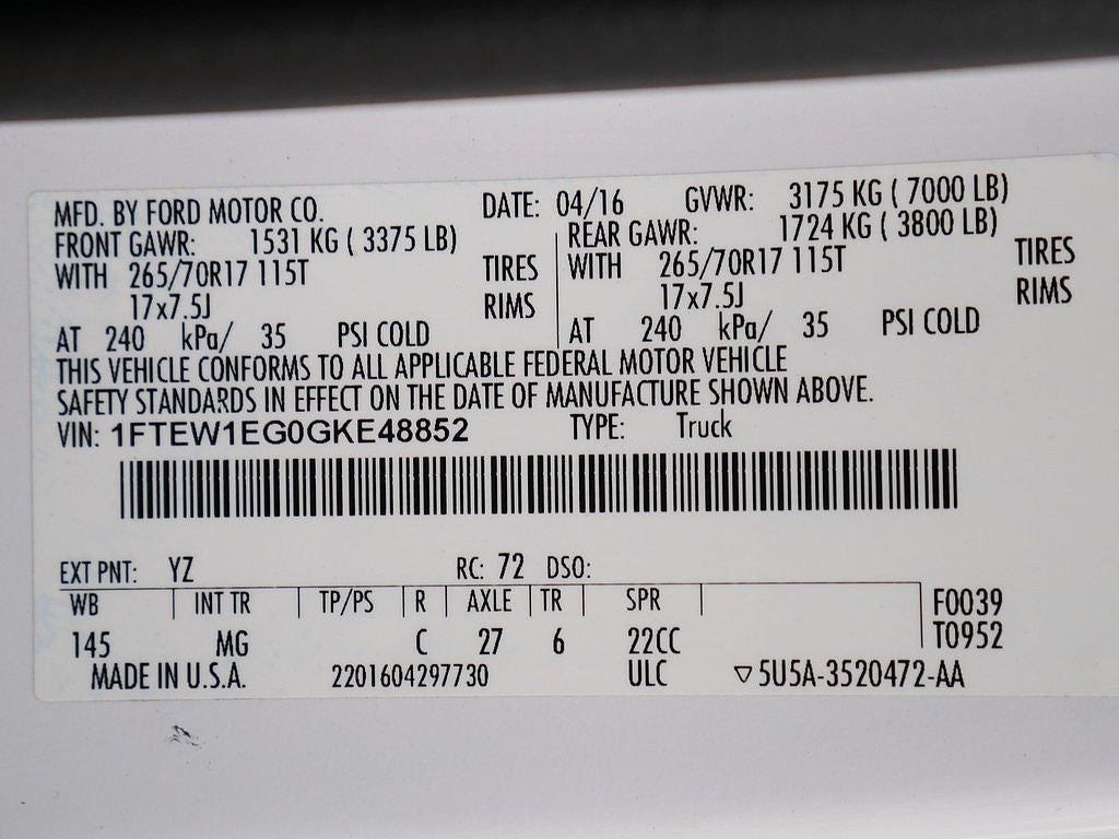2016 Ford F-150 XLT CREW 3.5