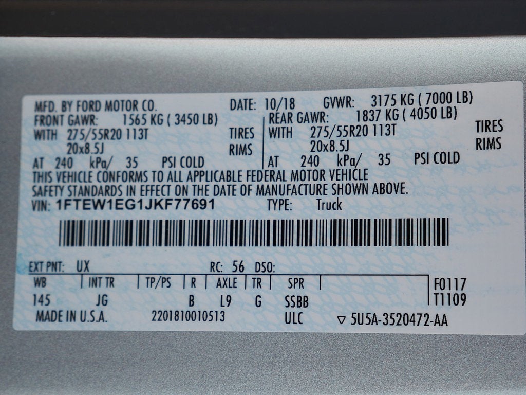 2018 Ford F-150 XL STX CREW 3.5