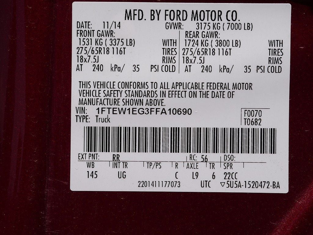 2015 Ford F-150 XLT CREW 3.5