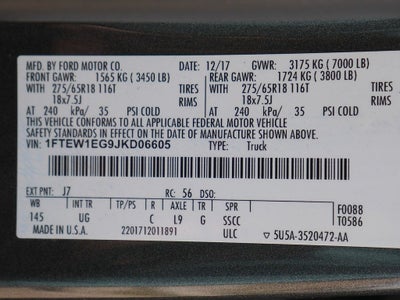 2018 Ford F-150 XLT CREW 3.5