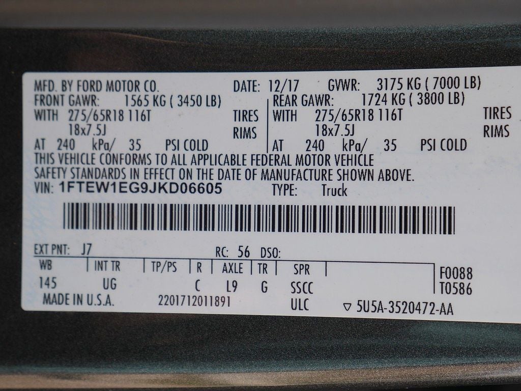 2018 Ford F-150 XLT CREW 3.5