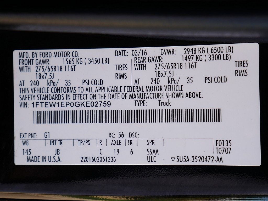 2016 Ford F-150 XLT CREW 2.7