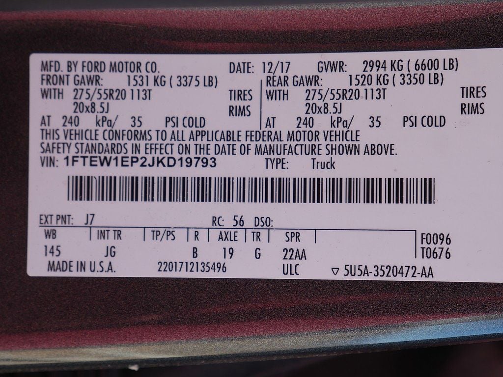 2018 Ford F-150 STX CREW 2.7