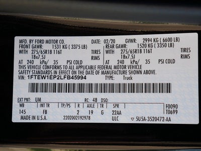 2020 Ford F-150 XLT CREW 2.7