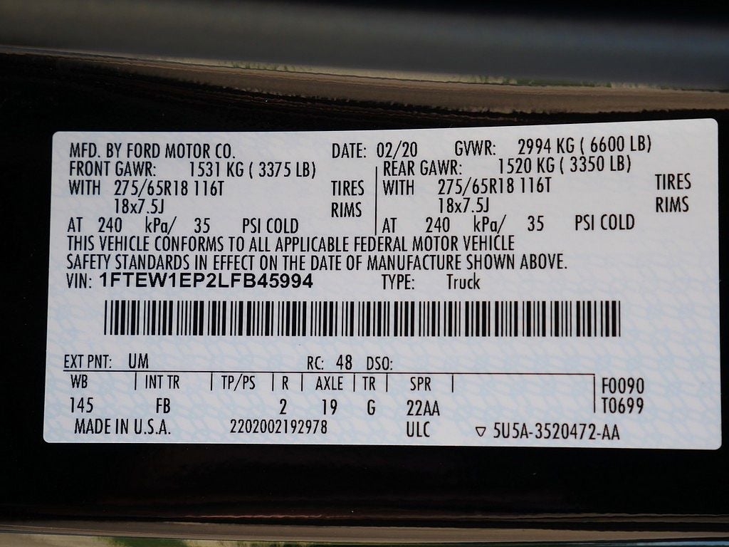 2020 Ford F-150 XLT CREW 2.7