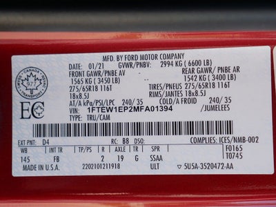 2021 Ford F-150 XLT CREW 2.7